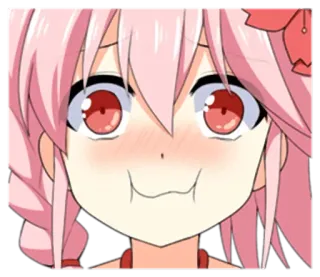 😂 anime, manga, face, pink hair, cartoon, cute telegram sticker