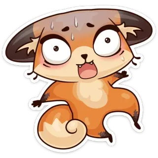 😵 cartoon, sticker, animal, funny, cute, fox telegram sticker