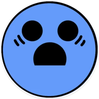 😨 emoji, emoticon, faccia, scioccato, sorpreso, blu telegram sticker