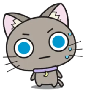 😱 gato, suor, fofo, adesivo, desenho animado, expressão, ansioso whatsapp sticker
