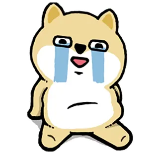 😭 狗, 哭, 悲伤, 卡通 whatsapp sticker