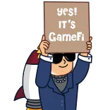 🚀 yes! IT's GameFi การ์ตูน, จรวด, GameFi, เทคโนโลยี, การเงิน telegram sticker