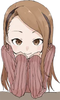 😌 Anime, Ragazza, Cartone animato, Carino, Kawaii telegram sticker