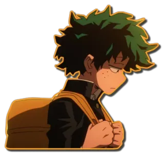 😔 Izuku Midoriya My Hero Academia アニメ, 学校, 漫画, 学生, 僕のヒーローアカデミア, 緑谷出久 telegram sticker