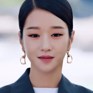 ☺️ mujer, retrato, cara, pendientes, persona, peinado, coreano telegram sticker
