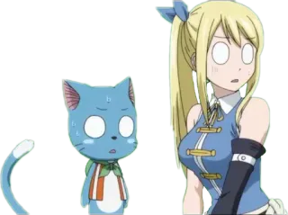 😶 Lucy Heartfilia, Happy Fairy Tail anime, fairy tail, lucy heartfilia, happy telegram sticker