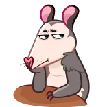 😒 주머니쥐, 동물, 만화, 귀여운, 웃긴, 포유류 whatsapp sticker
