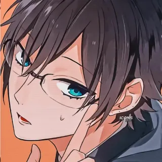 ♨️ 动漫, 漫画, 男孩, 眼镜, 角色 whatsapp sticker