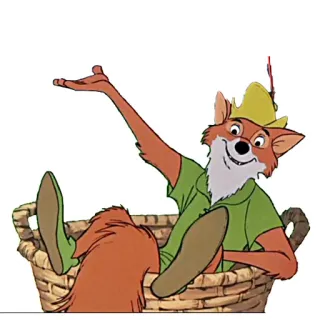 👋 Robin Hood Robin Hood (Disney) cartoon, fox, disney, robin hood, archer, animated whatsapp sticker
