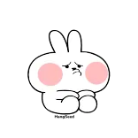 😒 conejo, triste, blanco, animal, pegatina, dibujos animados whatsapp sticker