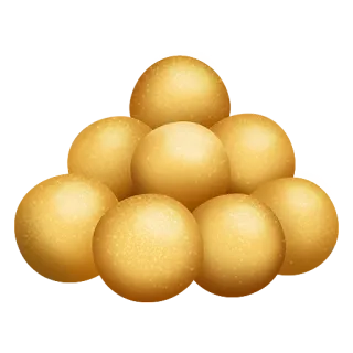 🌕 comida, sobremesa, bolas, doce, dourado, redondo telegram sticker