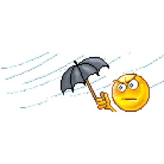 🌨 Emoji, Ngón giữa, Ô, Giận dữ, Thời tiết xấu, Xúc phạm whatsapp sticker