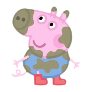 🐷 Peppa Pig cartoon, pig, Peppa Pig, character, muddy whatsapp sticker