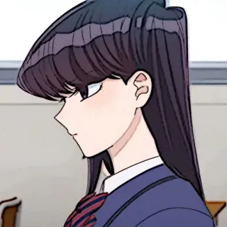 🧬 Komi Shouko Komi Can't Communicate Anime, uniforme scolaire, cheveux longs, Manga, Komi Can't Communicate, Komi Shouko, mignon, femme whatsapp sticker