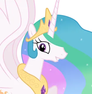 😀 Princess Celestia My Little Pony: Friendship Is Magic принцесса селестия, пони, my little pony, дружба – это чудо, мультфильм, единорог telegram sticker