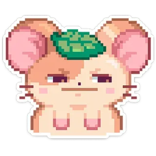 😒 픽셀 아트, 햄스터, 귀여운, 동물, 만화 telegram sticker