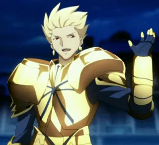 ✨ Gilgamesh Fate/stay night Anime, Złoto, Arogancki, Król, Fate, Postać telegram sticker