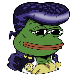 💂‍♀️ Pepe la Grenouille, Sticker, Meme Internet, Art numérique, Grenouille dessinée, JoJo's Bizarre Adventure, Parodie whatsapp sticker