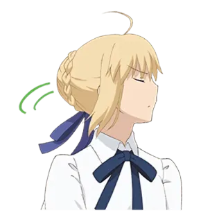 😒 Saber Fate/stay night อนิเมะ, ผมบลอนด์, ผู้หญิง, จริงจัง telegram sticker