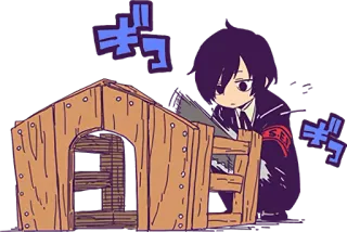 🏚 Anime, Manga, Schattig, Gebouw, Hondenhok, Chibi whatsapp sticker