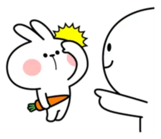 🙂 漫画, ウサギ, ニンジン, 可愛い, 動物 telegram sticker