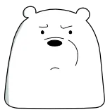 😠 Ice Bear We Bare Bears cartoon, bear, ice bear, we bare bears, animation, cute telegram sticker