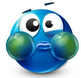 🤢 blau, emoji, cartoon, ausdruck, gesicht whatsapp sticker