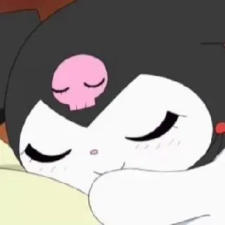 💕 Kuromi Kuromi, Sanrio, Anime, Durmiendo, Lindo, Kawaii telegram sticker