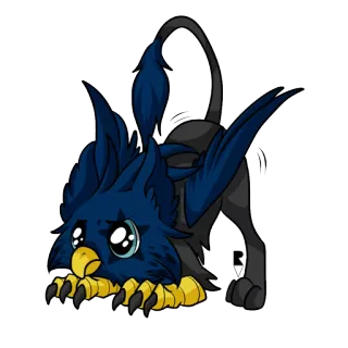 ☝ cute, animal, griffin, pet, fantasy, monster, cartoon, kawaii telegram sticker