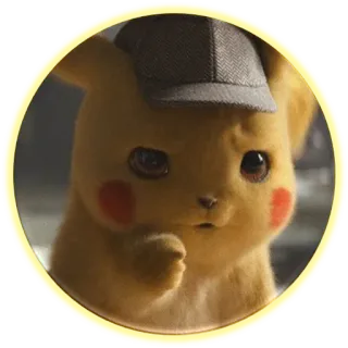 👍 Pikachu Detective Pikachu Pikachu, Pokémon, Detetive, desenho animado, fofo, filme, videogame telegram sticker