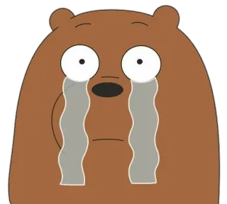 😭 Grizz We Bare Bears bear, crying, sad, cartoon, we bare bears, grizzly telegram sticker