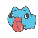 🤪 süß, Katze, Zunge, blau, Cartoon telegram sticker