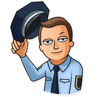 👋 警察, 警官, 漫画, 男, 帽子 telegram sticker