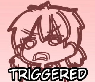 💀 TRIGGERED terpicu, meme, reaksi, emosional, marah whatsapp sticker