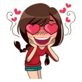 😍 ความรัก, หัวใจ, การ์ตูน, ผู้หญิง, ดวงตา telegram sticker