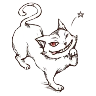 😋 Cheshire Cat Alice in Wonderland Cheshire Cat, cat, alice in wonderland, smile, feline, fantasy telegram sticker
