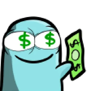 🤑 cartoon, money, dollars, eyes, character telegram sticker