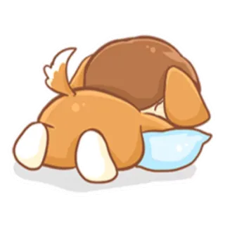 🌚 cão, filhote, fofo, sonolento, dormindo, animal, desenho animado telegram sticker