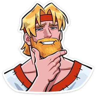 ⭐ thinking, man, pondering, bearded, character telegram sticker