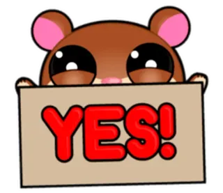 👌 YES! animal, hamster, yes, affirmative, cute, cartoon, positive telegram sticker