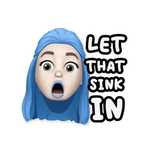 😵 LET THAT SINK IN expressão, meme, choque, surpresa, mulher, avatar telegram sticker