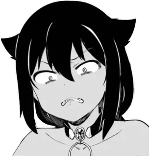 😬 anime, cat girl, shocked, expression, manga whatsapp sticker