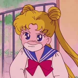 🌙 Sailor Moon anime, cartoon, boos, gefrustreerd, meisje telegram sticker