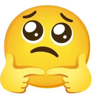 🥺 Biểu tượng cảm xúc, Ngại ngùng, Lo lắng, Đỏ mặt, Meme, Dễ thương, Vàng telegram sticker