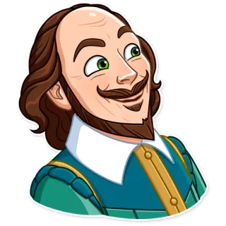 😯 William Shakespeare Shakespeare, escritor, dramaturgo, dibujo animado, autor, literatura telegram sticker