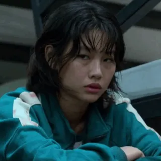 😐 女性, 演员, 韩国, 鱿鱼游戏, 郑浩妍 telegram sticker