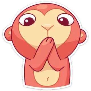 😯 małpa, zwierzę, słodki, emoji, kreskówka whatsapp sticker