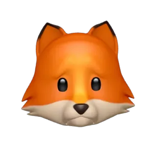 😟 vos, emoji, dier, zoogdier, schattig, oranje telegram sticker