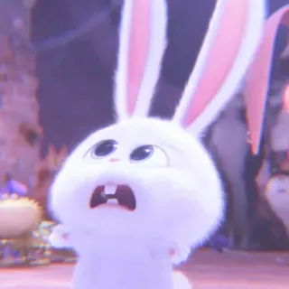 🐰 Snowball The Secret Life of Pets bunny, rabbit, cute, animal, cartoon, animated, pet whatsapp sticker