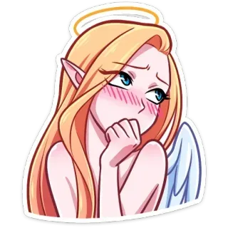🔞 angel, anime, sticker, halo, elf, cartoon, cute telegram sticker